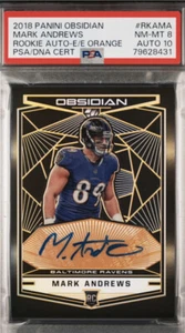 2018 Mark Andrews Obsidian Orange Electric Etch Auto RC Ravens /50 PSA 8 Auto 10 - Picture 1 of 2