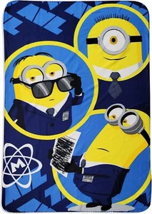 Girls Cozy Fleece Throw Blanket with Extra Soft Fun Design (Minion 2) - Foto 1 di 11
