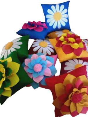 Handmade Cotton Throw Pillow Sofa Cushion Flower Home Décor Living Room Bed Room - Image 1 of 4