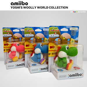 amiibo Yoshi's Woolly World Series I verde/rosa/blu filato Yoshis I NUOVO/NUOVO IMBALLO ORIGINALE