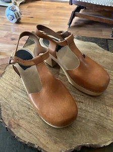Swedish Hasbeens Leather Strap Sandals Excellent Condition Size 40 Euro Size 10 - Picture 1 of 5