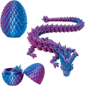 3D Printed Dragon Eggs with Dragon Inside 12" Laser Purple Dragon Egg Fidget Toy - Picture 1 of 12