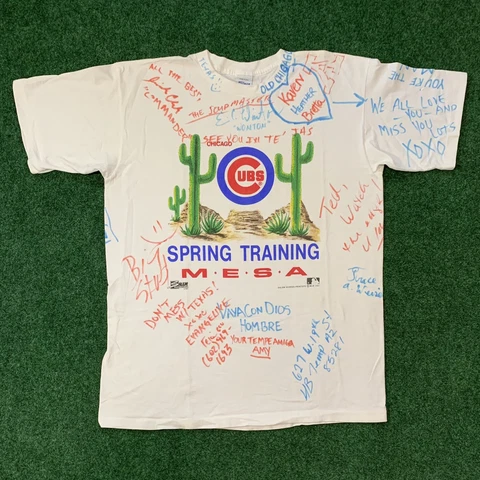 Vintage 1991 Salem Sportswear Chicago Cubs Spring Training T Shirt Mens XL White Cover