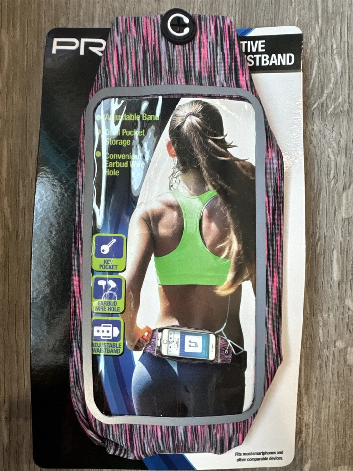 Soporte para teléfono inteligente con cintura activa PRO Strength con bolsillo para llaves y orificio de cable para auriculares Foto 1 de 2