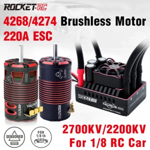 Motor disipador de calor ROCKET-RC 220A sin escobillas ESC BEC 2-4S para coche buggy de radiocontrol de 1/8 - Imagen 1 de 27