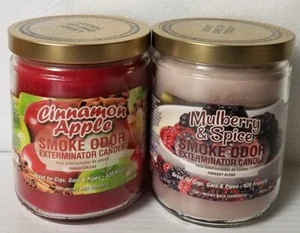 Smoke Odor Exterminator 13 oz Jar Candles Cinnamon Apple Assorted (2) - Picture 1 of 3