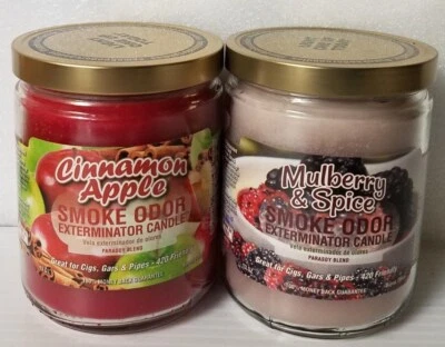 Smoke Odor Exterminator 13 oz Jar Candles Cinnamon Apple Assorted (2) - Image 1 of 3