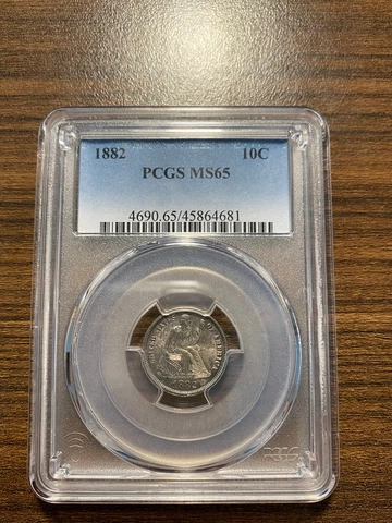 1882-P Seated Liberty Silver Dime 10C MINT STATE MS 65 Type 5, Legend Obverse Cover