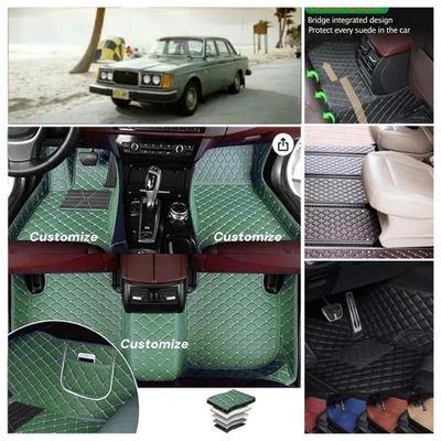 Fit for Volvo 240 Car Floor Mats Liner Foot Pads 1990-1993 Waterproof Carpets - Image 1 of 4