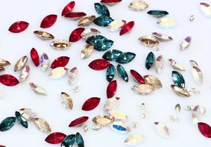 Superior PRIMERO 4228 Foiled Navette Fancy Stone Crystals * All Colors - Picture 1 of 58