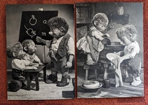 Große Vintage 50er Jahre Micki und Mecki deutsche Steiff Igel, 10 x 14 Zoll - Bild 1 von 1