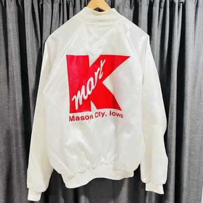 De colección KMART Raro 80’s 90’s Uniforme de Empleado Mujer’s Chaqueta Abrigo Grande Blanco Foto 1 de 4