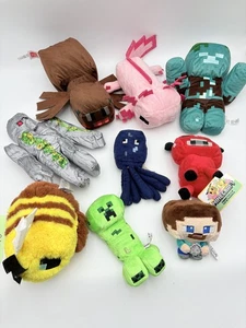 Minecraft Plush Lot Iron Golem Bumblebee Steven Spider Zombie 9 PCS - Picture 1 of 10