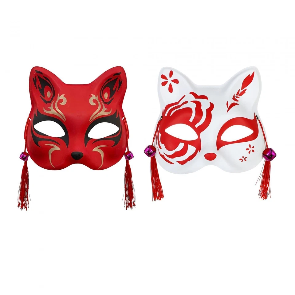 Halloween Fox Masks Half Face Cat Masks for Fancy Dress Night Club Birthday - Image 1 of 1