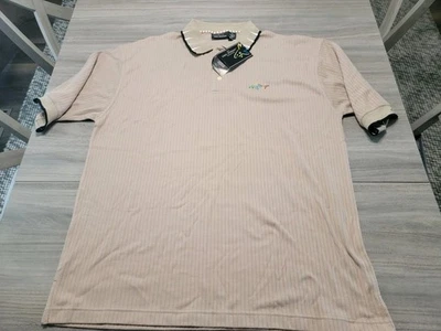Новый с Ярлыками Greg Norman рубашка для гольфа поло XL ребристый бежевый акула зуб воротник 1995 винтажный - Изображение 1 из 4