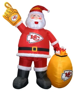 Kansas City Chief NFL 7 pies de alto inflable Papá Noel patio de Navidad inflable - Imagen 1 de 1