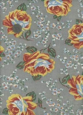 Precioso saco de harina de alimentación vintage 1920-1949 abierto amarillo/naranja rosas 44x36 brillante Foto 1 de 3