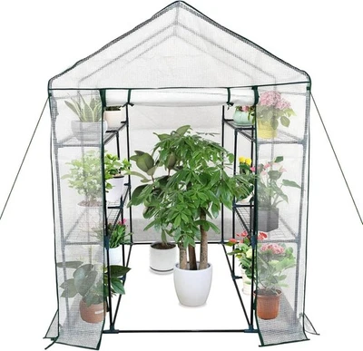 Greenhouse Large Portable Walk-in Green House Plant Gardening 3 Tier 6/9 Shelves - Image 1 of 4
