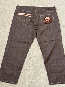 Knockout Jeans Herren 52x34 braun BaggyY2K Streetwear bestickt Sovereign Neu mit Etikett - Bild 1 von 6