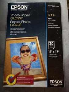 Epson S041156 Glossy Photo Paper, 52 lbs., Glossy, 11 x 17 (Pack of 20 - Picture 1 of 2