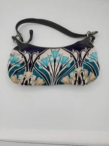 Banana Republic Handtasche Velour Leder Henkel Vintage 90er Blumenmuster - Bild 1 von 6