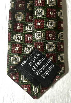 "Corbata geométrica de lujo para hombre Hickey Freeman 100 % seda hecha a mano en EE. UU. 58""" Foto 1 de 4
