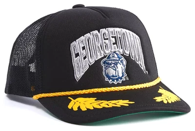 Georgetown Hoyas Sombrero de Camionero Hoja Dorada Bordado Gorra de Cuerda Negro Malla Logo Nuevo Foto 1 de 3