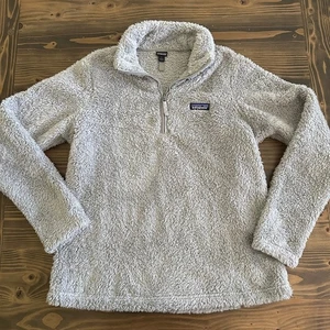 Patagonia Los Gatos grauer flauschiger Fleece-Pullover mit 1/4-Reißverschluss für Damen Größe L " - Bild 1 von 5
