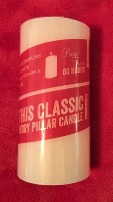 NEW Trader Joe's Unscented Ivory Smokeless Dripless Pillar Candle 3"x6" 80 Hours - Image 1 of 4