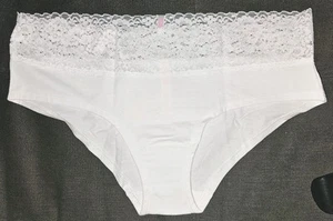 Victoria's Secret PINK Lace Waist Hiphugger Panty White L New with Tag NWT - Picture 1 of 2