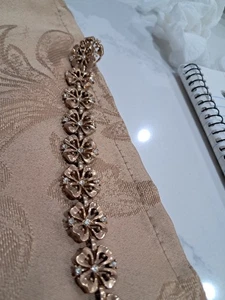 RARE VTG ~Trifari Gold Tone/ Rhinestone Bracelet~ REVERSIBLE ~ PAT PEND!~ SIGNED - Picture 1 of 8