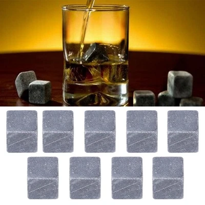 9pcs Whiskey Stones Sipping Ice Cube Cooler Reusable Wine Drinks Cooler Win CE - Image 1 of 4