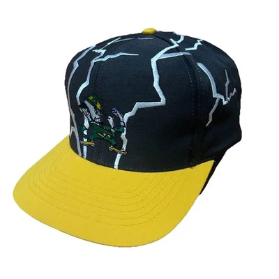 De colección Raro Notre Dame Irish Lightning Shock Drew Pearson Snapback Gorra Gorra Foto 1 de 4