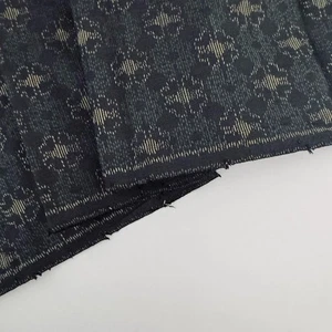 2 for 1 Offer 2 Matching Panels #2412E Indigo Haiku Vintage Silk Kimono Fabrics - Picture 1 of 5