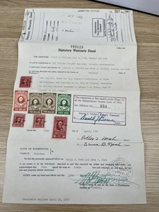 1951 Washington State gesetzliche Garantieurkunde mit Umsatzmarken  - Bild 1 von 4