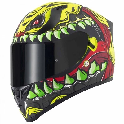 CASCO DE MOTOCICLETA VCAN H128 CARA COMPLETA VISERA DE SOL VISERA CALAVERA TITAN SALVAJE Foto 1 de 4