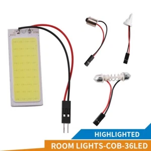 20x COB LED 36SMD Panel de Luz Blanca Súper Brillante T10 W5W Festón BA9S Adaptador - Imagen 1 de 13