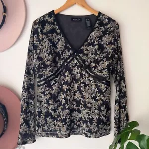 Top de malla transparente Liz Claiborne vintage años 90 y2K TALLA XL Gilmore niñas - Imagen 1 de 11