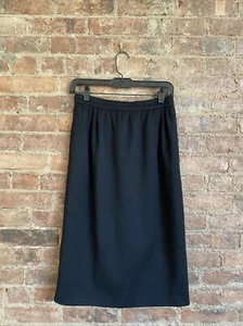 Vintage Valentino Boutique Women’s Skirt, Sz 12, Black Wool Pique Pleated Top - Picture 1 of 7