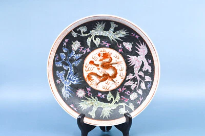 Vintage, porcelana china, dragón, plato, 9 pulgadas de ancho Foto 1 de 4