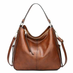 Hobo Bag Damen Kunstleder Geldbörsen Handtaschen Schulter Crossbody Mode Vegan - Bild 1 von 15