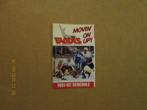IHL Kansas City Blades Vintage Defunct Circa 1991-92 Team Logo Pocket Schedule