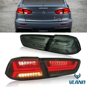 2x Smoke LED Tail Lights Rear Lamps For 08-17 Mitsubishi Lancer EVO Left+Right - Picture 1 of 10