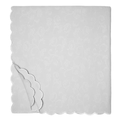 Sferra Alice 618 Cotton Full/Queen Blanket cover 90" x 95" Tin - Image 1 of 4