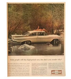 Chevrolet Bel Air 1959 anuncio sedán de 2 puertas mujer sexy impresión vintage AD - Imagen 1 de 2