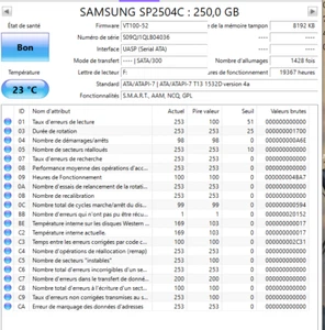 Samsung 250GB Spinpoint P120 SP2504C MAC/WIN10 - Photo 1/3