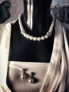 elegantes Modeschmuck Set mit Swarovski Elementen - Picture 1 of 4