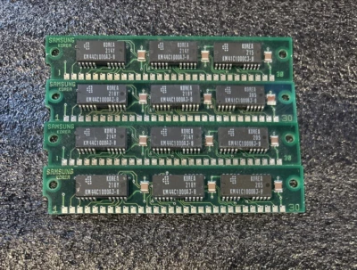 4 x 1MB 30-Pin 3-Chip 80ns FPM SIMM Memory RAM 4MB Silver PC 286 386 *Tested* - Image 1 of 3