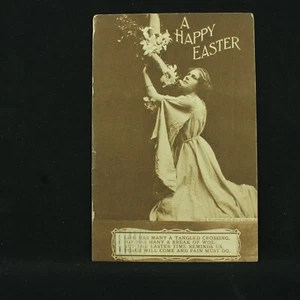 VTG POSTCARD - A HAPPY EASTER - 1910 - Picture 1 of 2