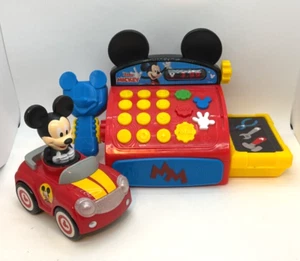 Disney Junior Mickey Mouse Working Cash Register + Mickey Mouse Red Sports Car - Picture 1 of 17
